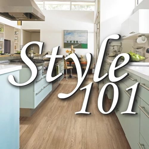 Style 101 cover image of a kitchen with hardwood flooring from Wholesale Flooring and Blinds in Casper, WY
